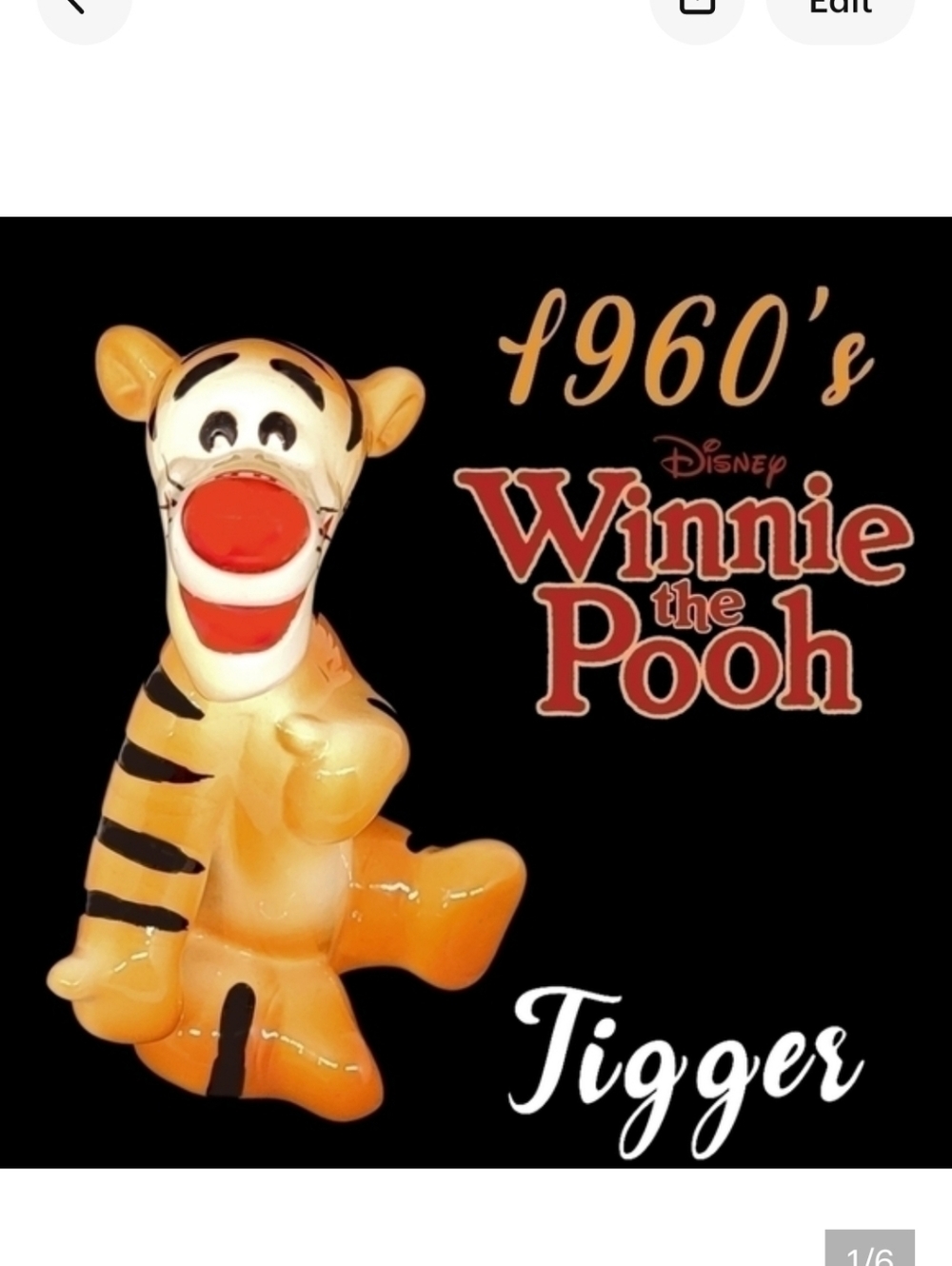 Vintage 1960's Tigger Winnie the pooh ceramic porcelain figurine